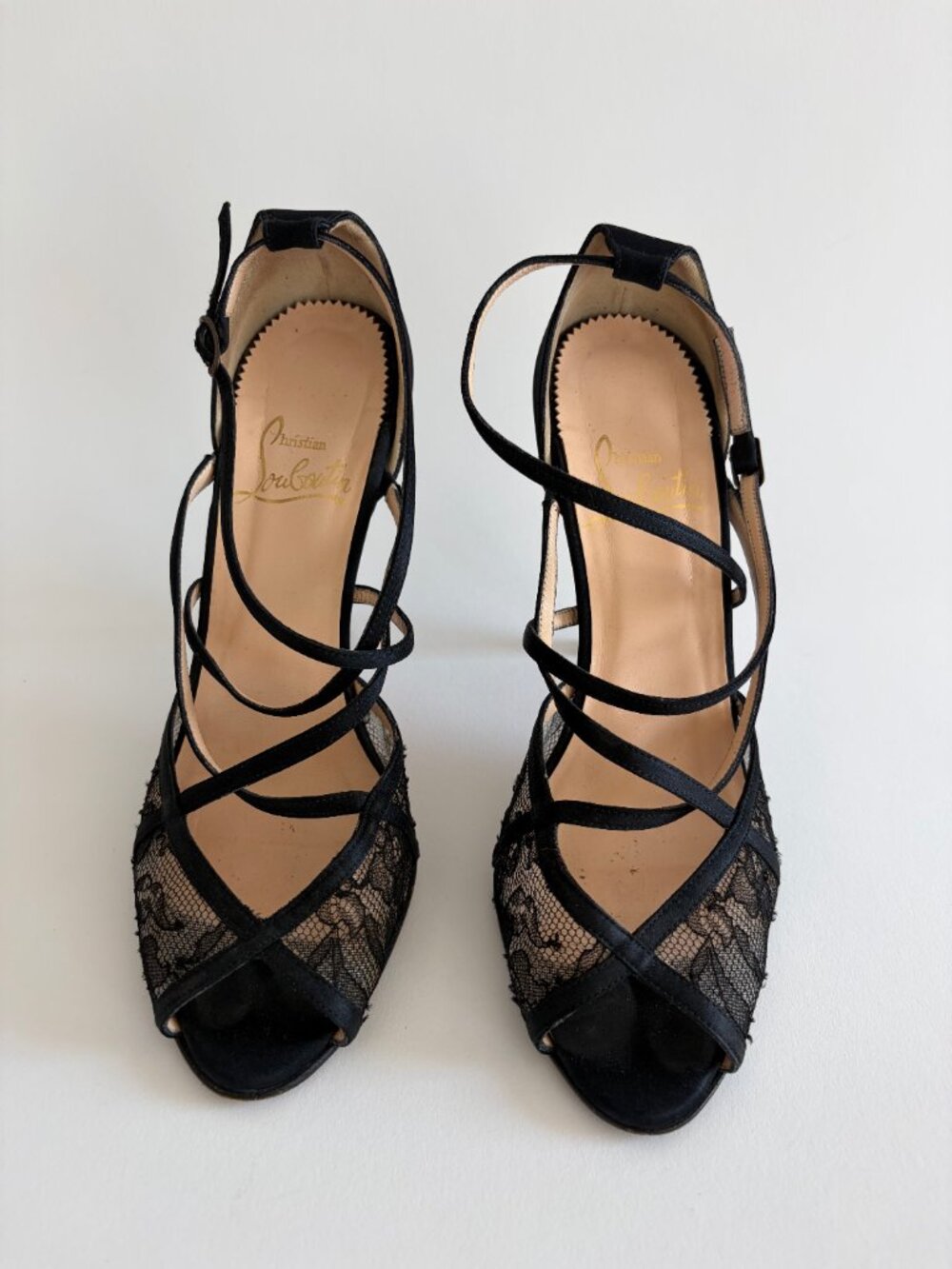 CHRISTIAN LOUBOUTIN VANITARITA LACE PEEP TOE HEEL - Picture 2 of 8